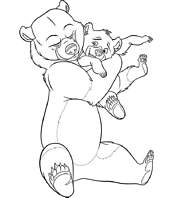 coloriage freres des ours se calinent